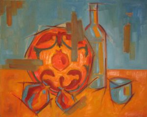 Still life with wine bottle